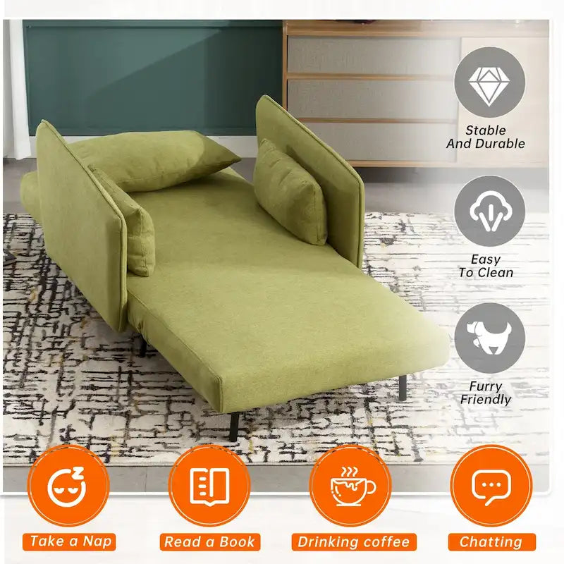 Fauteuil convertible en lin — De fauteuil simple à lit d'appoint