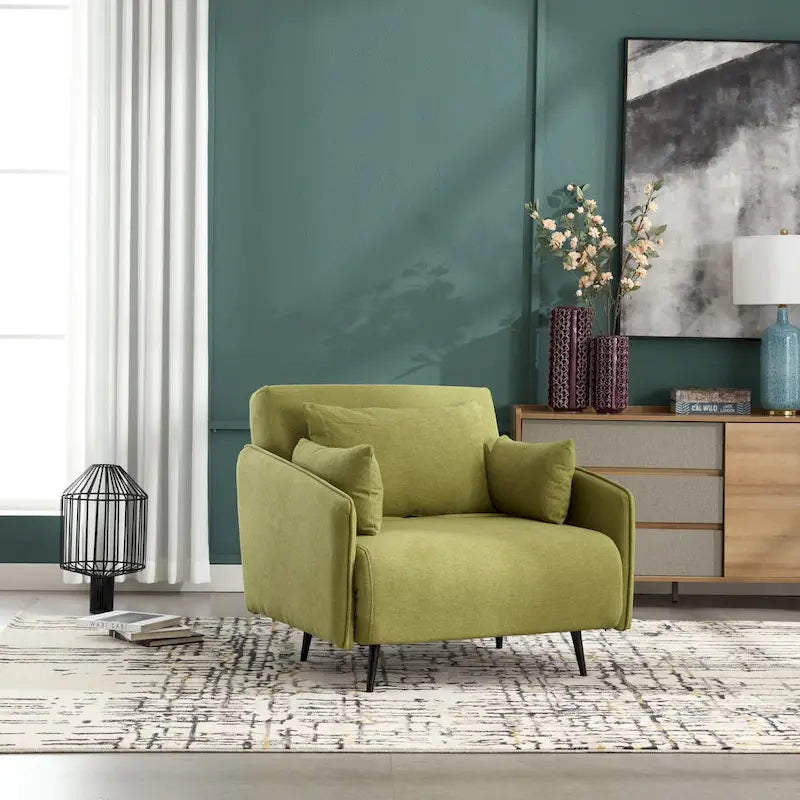 Fauteuil convertible en lin — De fauteuil simple à lit d'appoint