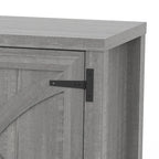Meuble TV de 58 pouces gris avec cheminée électrique et console, incluant un foyer électrique de 18 pouces