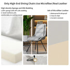 Chaise de salle à manger pivotante à 360° capitonnée avec pieds en métal