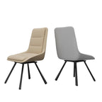 Chaise de salle à manger pivotante à 360° capitonnée avec pieds en métal